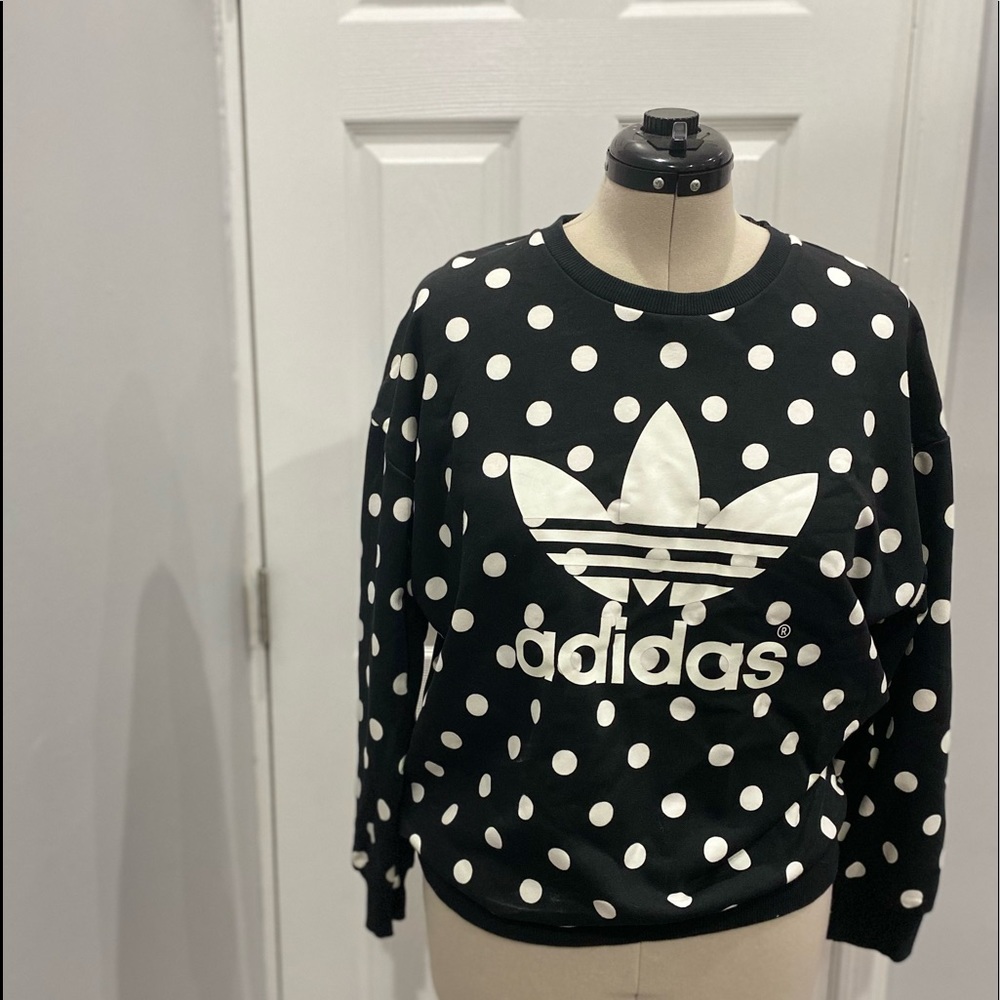 Adidas polka dot sweat shirt | Sz M